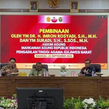 Hakim Agung Hadir di PTA Sulawesi Barat, Jajaran Peradilan Ikuti Pembinaan